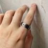 Rotatable Metal Cat Face Ring For Women Men Silver Color Stainless Steel Ring Punk Gothic Simple Accessories Kitten Jewelry Gift