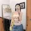 #Summer new letter printing I-shaped vest, thin and versatile Spice Girl perspective sexy top