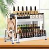2-Tier Stainless Steel Kitchen Countertop Organizer with Knife & Cutting Board Holder