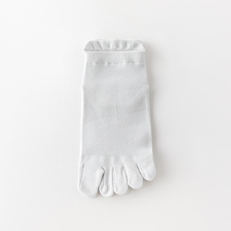 Spring/Summer Anti-Pilling Ultra-Thin Five-Toe Socks, Unisex, Short Tube, Pure Combed Cotton, Mesh Design
