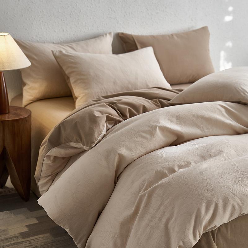 

Class A Maternal And Infant Grade Xinjiang Long-Staple Cotton Abraded4-Pcs Set Cotton Color-Woven Jacquard Quilt Cover Thickened Pure Cotton 1.2 m 3pc quilt 1.5*2m