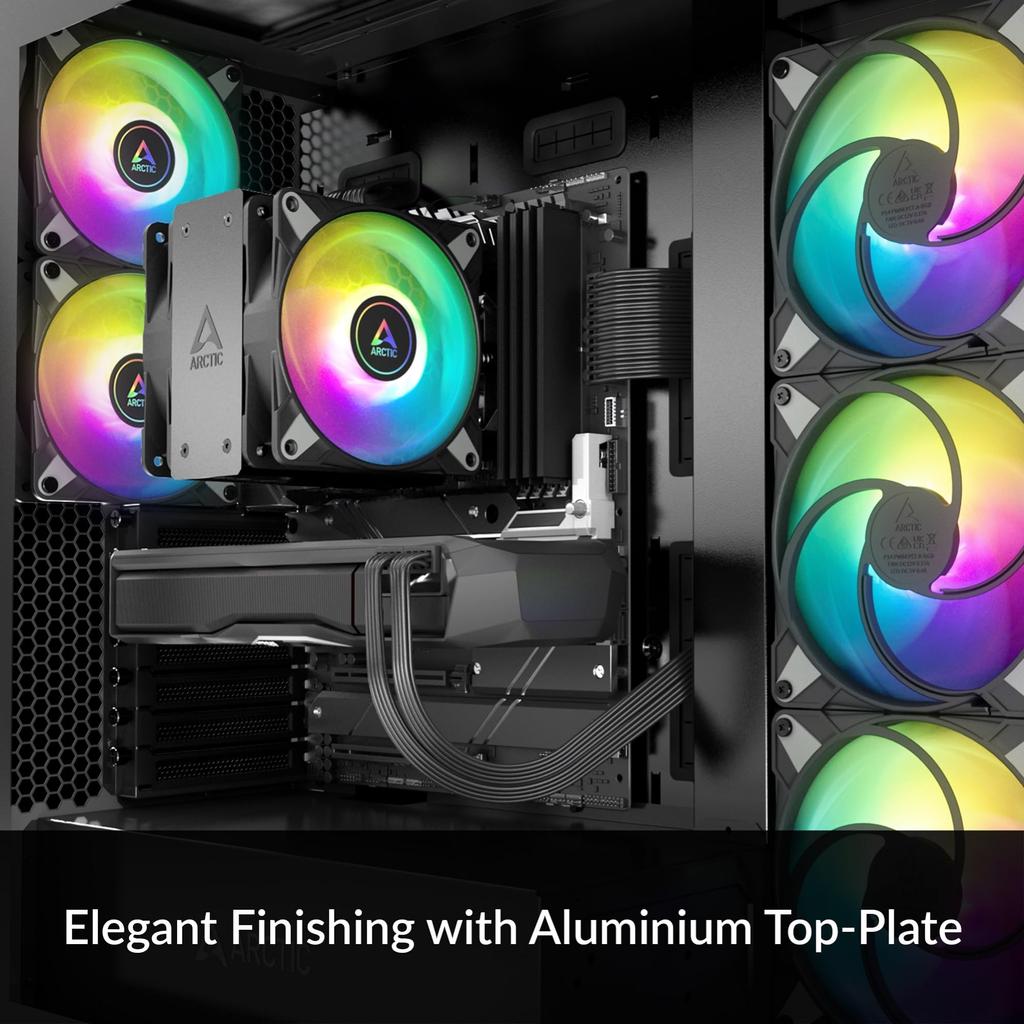 ARCTIC Freezer 36 A-RGB - Single Tower CPU Cooler with Push-Pull, Two Pressure-Optimized 120mm P-Fans, ARGB Lighting, Fluid Dynamic Bearing,