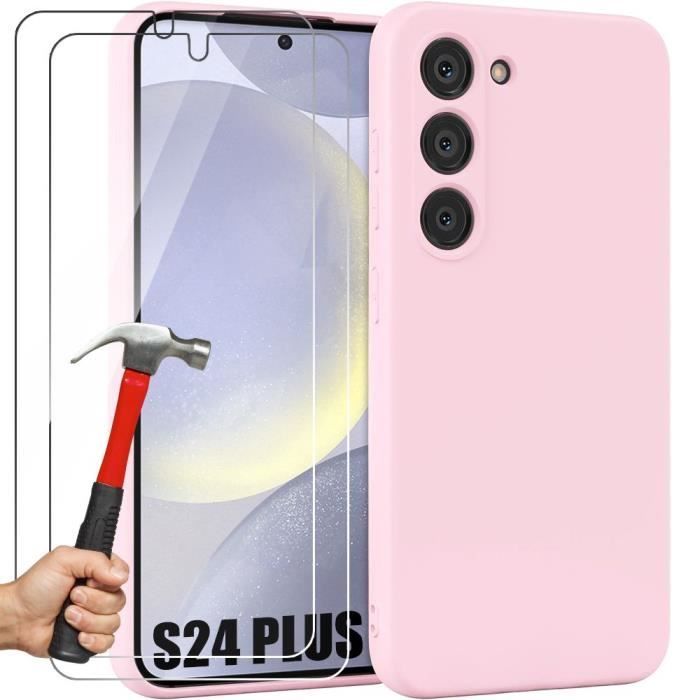Coque silicone - samsung - galaxy s24 plus - rose clair - antichoc - ultra slim