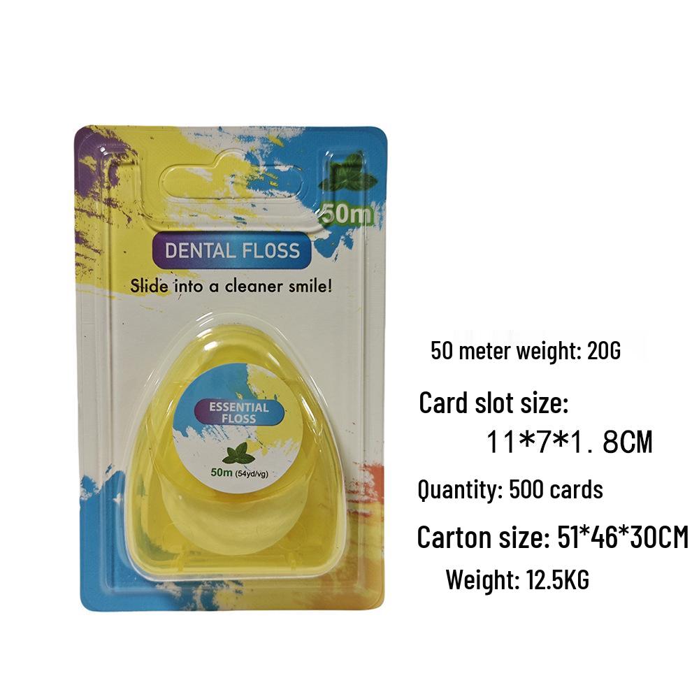 Extra Soft Mint Micro-Waxed Nylon Dental Floss, 50M - Disposable Interdental Cleaner