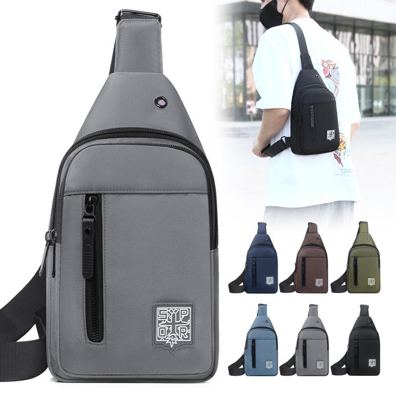 New men's breast bag sports and leisure chest bag Oxford cloth waterproof and wear-resistant trend high-end shoulder small backpack