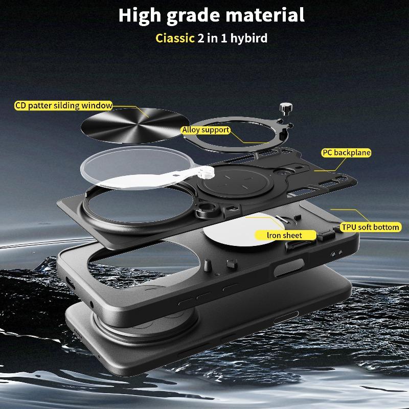 Slide Cover for Huawei Honor Magic 8 Pro Case Magneitc Ring Stand Holder Shockproof Camera Protection Shell for Honor Magic8 Pro