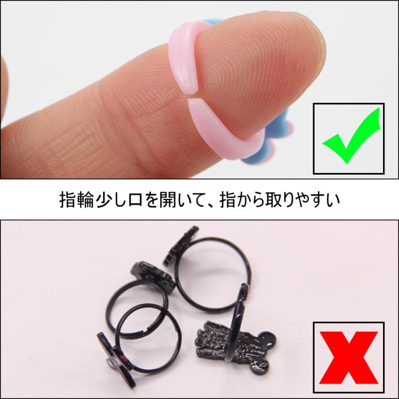Kids Assorted Cute Resin Acrylic Cartoon Rings Toy with Plastic Storage Box Party Favors Girls Gift