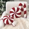 Nordic Christmas Snowflake Candy Embroidered Throw Pillow Cushion