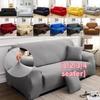 Capa de sofá de cor sólida em seda de leite de imitação, alta elasticidade, tecido universal para as quatro estações, macio, respirável, resistente a manchas de animais de estimação