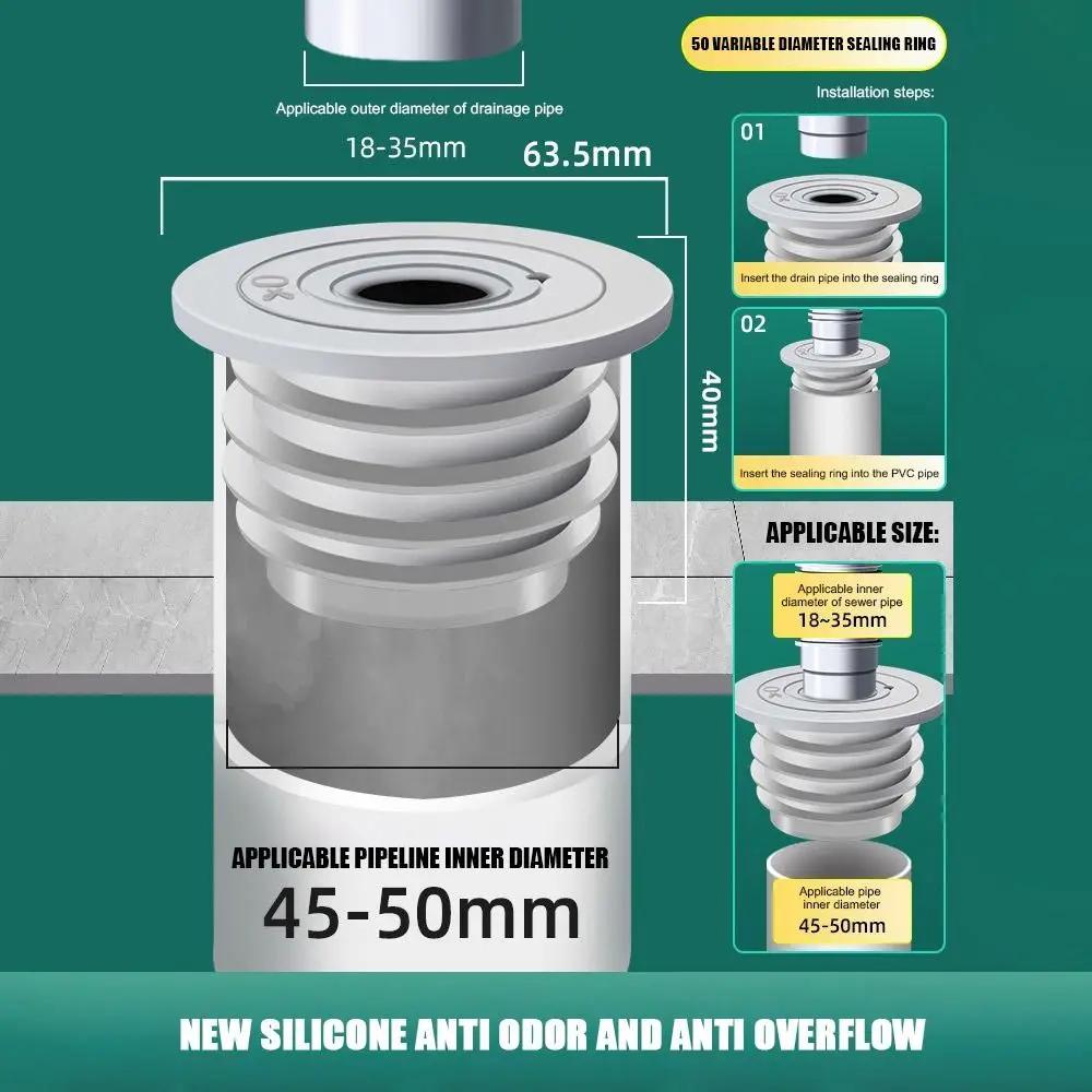 Durable Anti Odor Washbasin Floor Drain Core Shower Drainer Sewer Strainer Plug Insect Prevention Water Pipe Connector