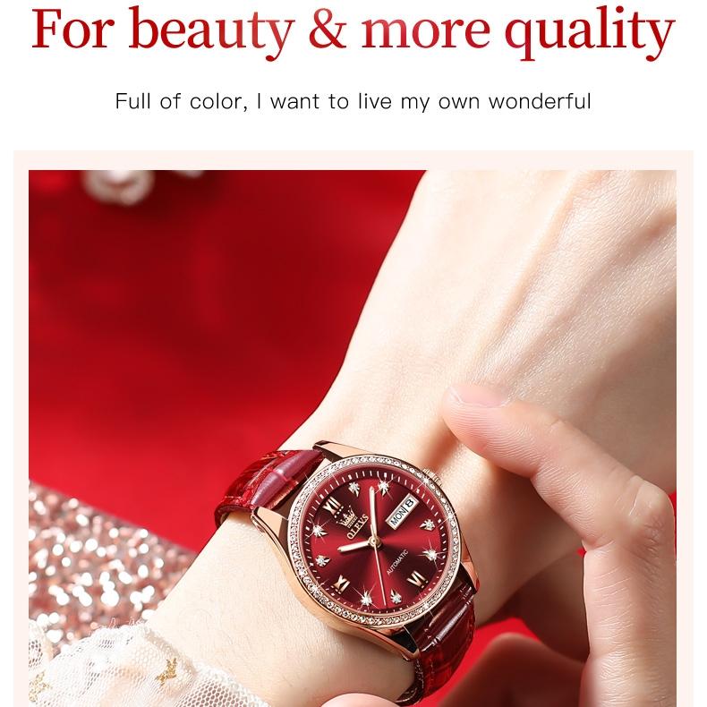 OLEVS Brand Watches Women Automatic Mechanical Watch Women's Watch Niche