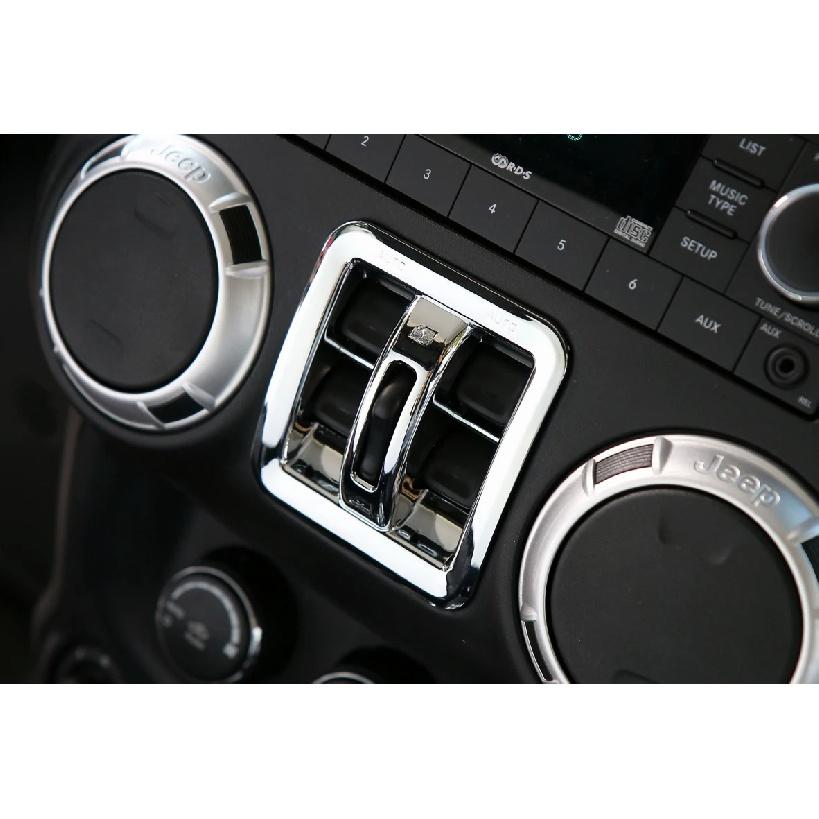 Car Window Switch Button Panel Decoration Frame Trim Cover Sticker for Jeep Wrangler JK 2011-2017 Interior Mouldings Accessories