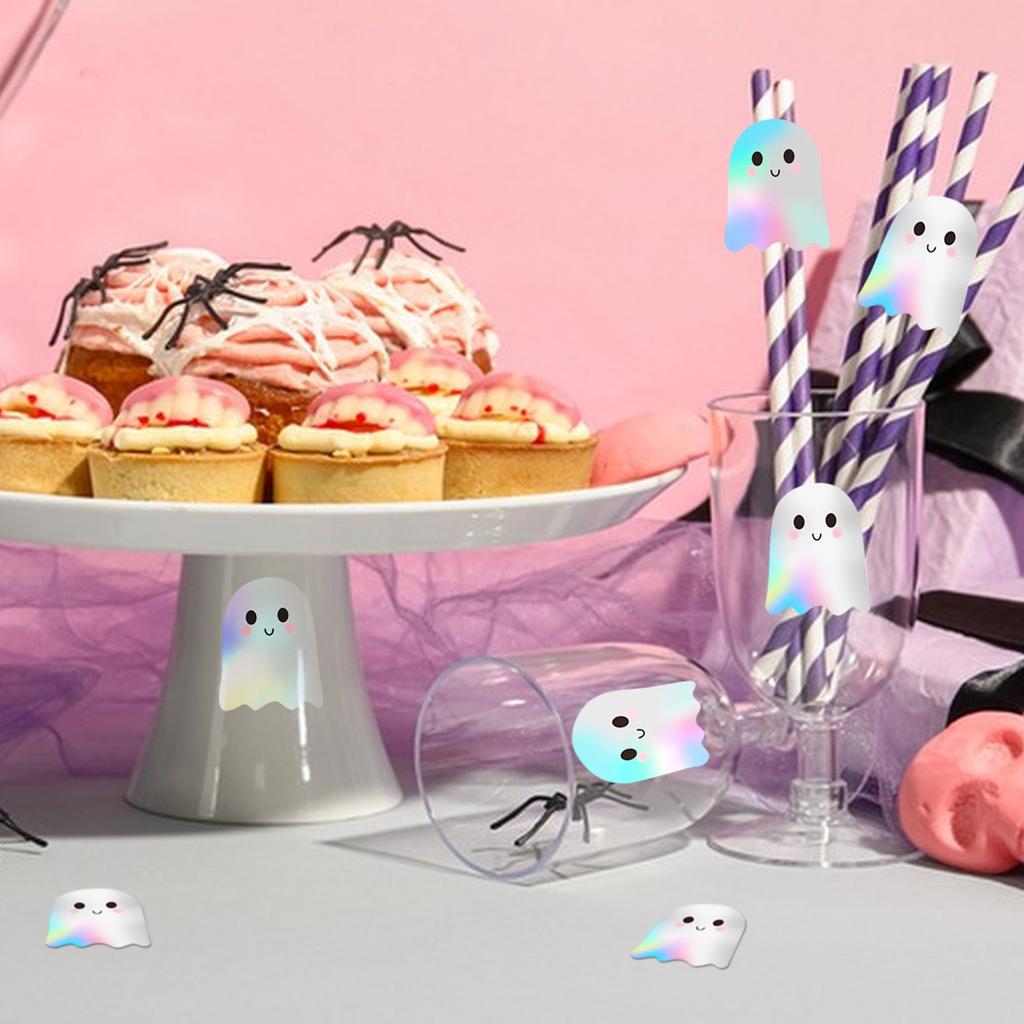 Halloween Pumpkin Stickers Roll Pumpkin Shape Decals Orange Sparkly Self-Adhesive Stickers For Halloween Party Envelope Scrapbook Decor, 500Pcs