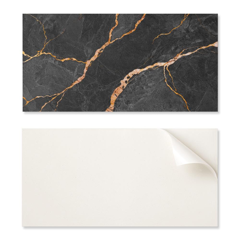 Self-Adhesive Vinyl Flooring With Graphics For Kitchen 100x50 Cm Elegant Marble with Veins