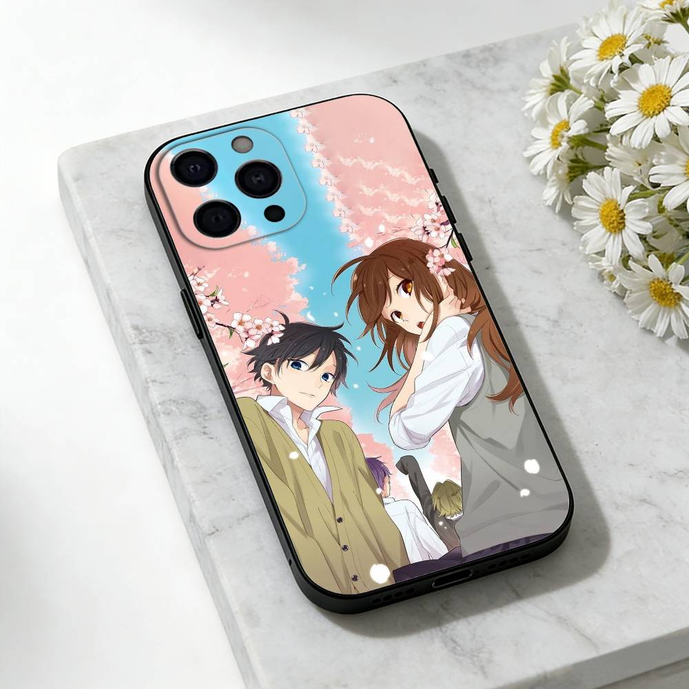 A-Anime H-Horimiya Phone Case For iPhone 17,16,15,14,13,12,11 Plus,Pro Max,SE4Soft Silicone Black Cover