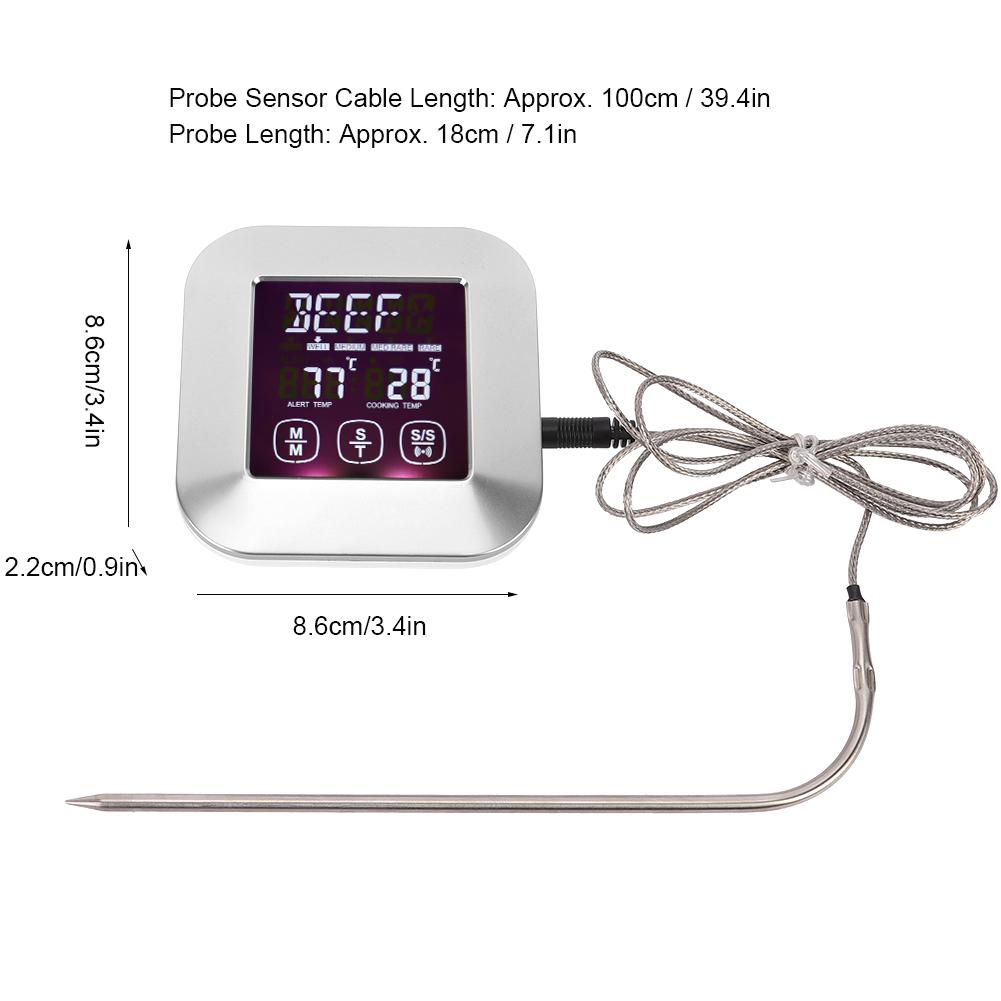 Küchen Kochen Digital Touchscreen Lebensmittel Fleisch Thermometer Timer Werkzeug mit Sonde
