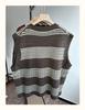Xiao Wang's Winter Korean Style Plus Size V-Neck Striped Sweater Vest
