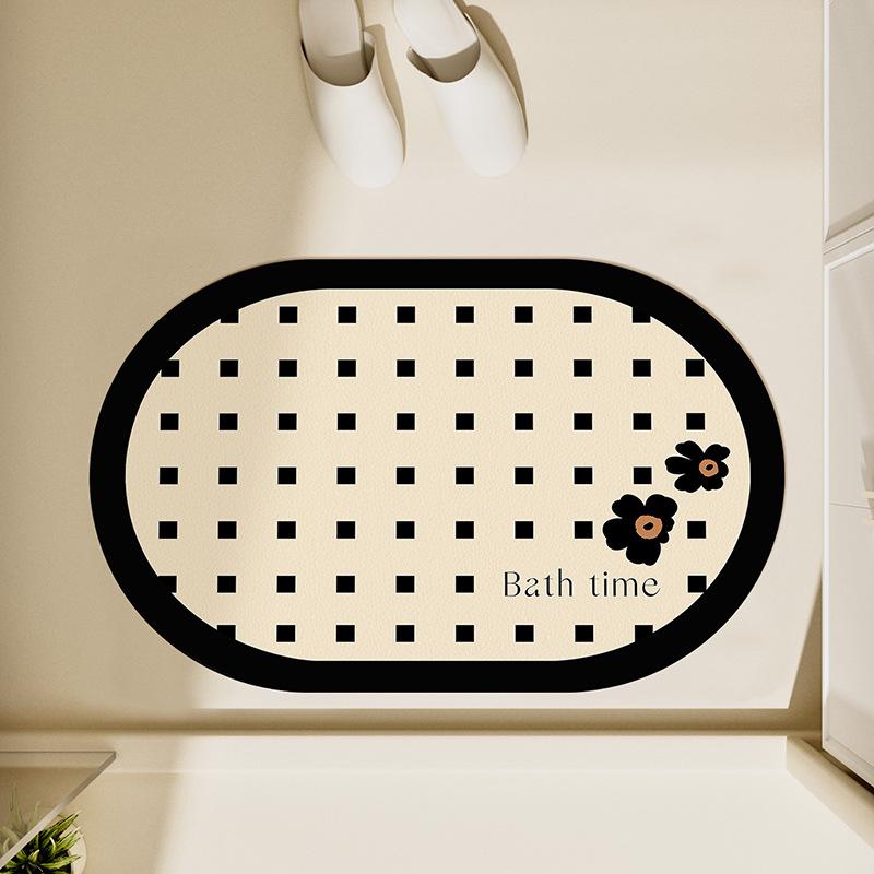 Simple Diatom Mud Bathroom Water Absorption Floor Mat Toilet Toilet Toilet Quick-drying Anti-slip Foot Mat Shower Room Cut Mat