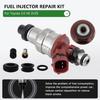 Updated Fuel Injector repair kit Includes O-rings, Pintle Caps, Filters Replacement Set Fit for Toyota 3VZE 3.0 V6 Engines For 4Runner T100 Pickups