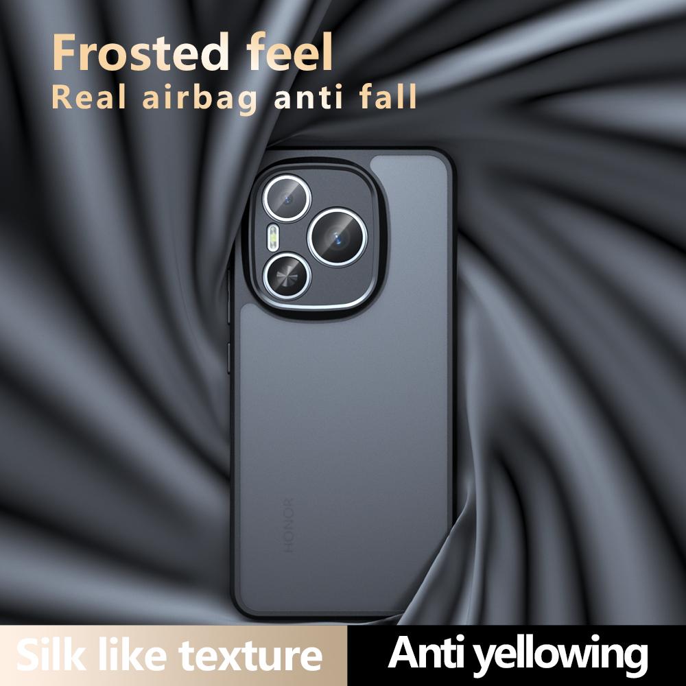 For Honor Power 5G Case Skin-Touch TPU+PC Matte Phone Shell,Transparent Black