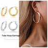 Geometric Huggie Hoop Earrings for Women Stainless Steel Medium Thick Charm Bohe Female Cartilage Piercing