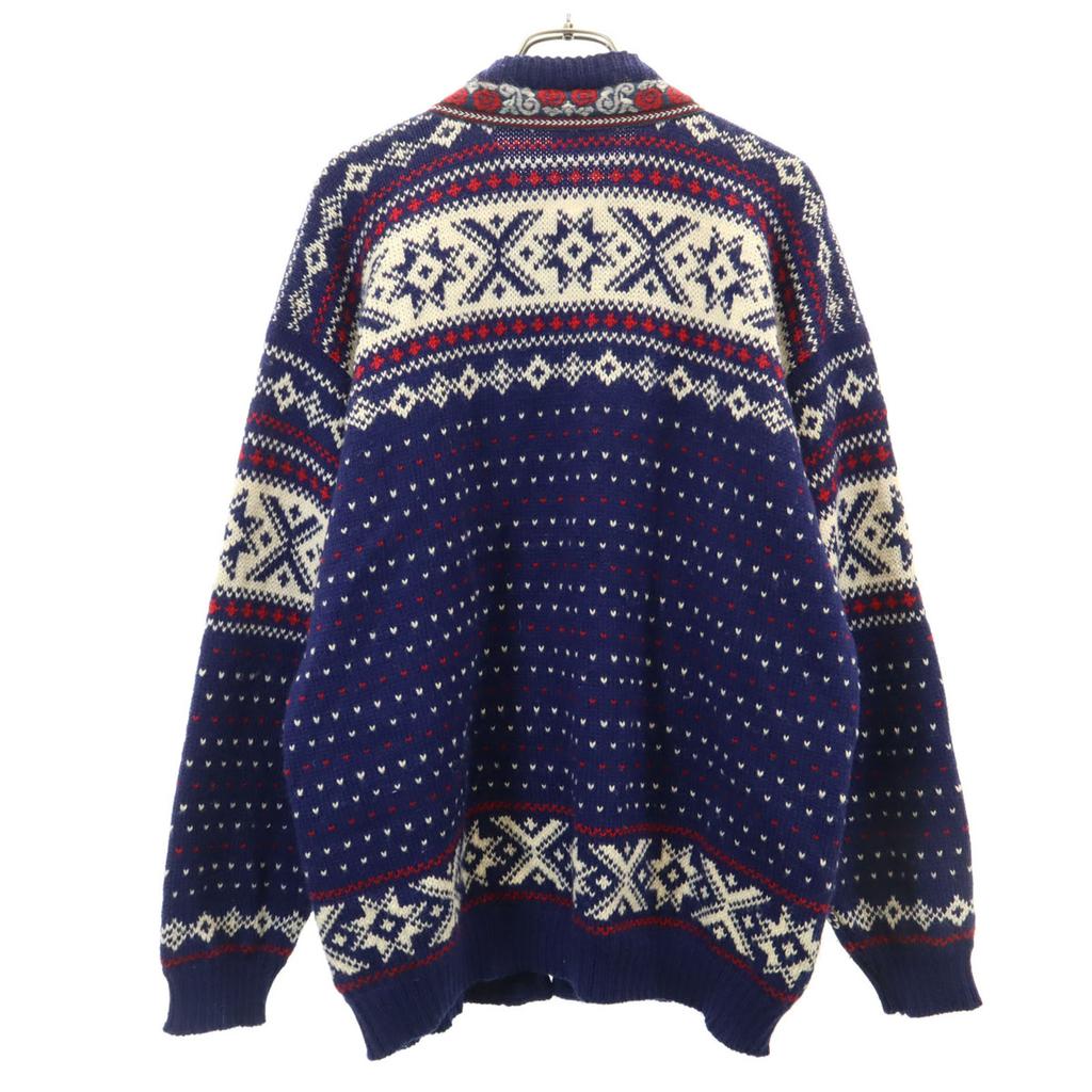 VOSS 80s Made In Norway, 100% Wool, Vintage Nordic Knit Cardigan Men's Used