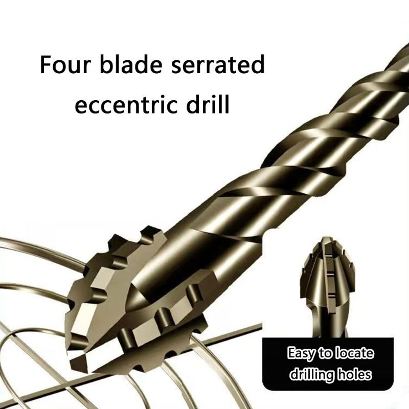 7Pcs Eccentric Twist Drill Bit Hardness Skewed Head Strength Eccentric Drill Bits Industrial Strength Drill Bits
