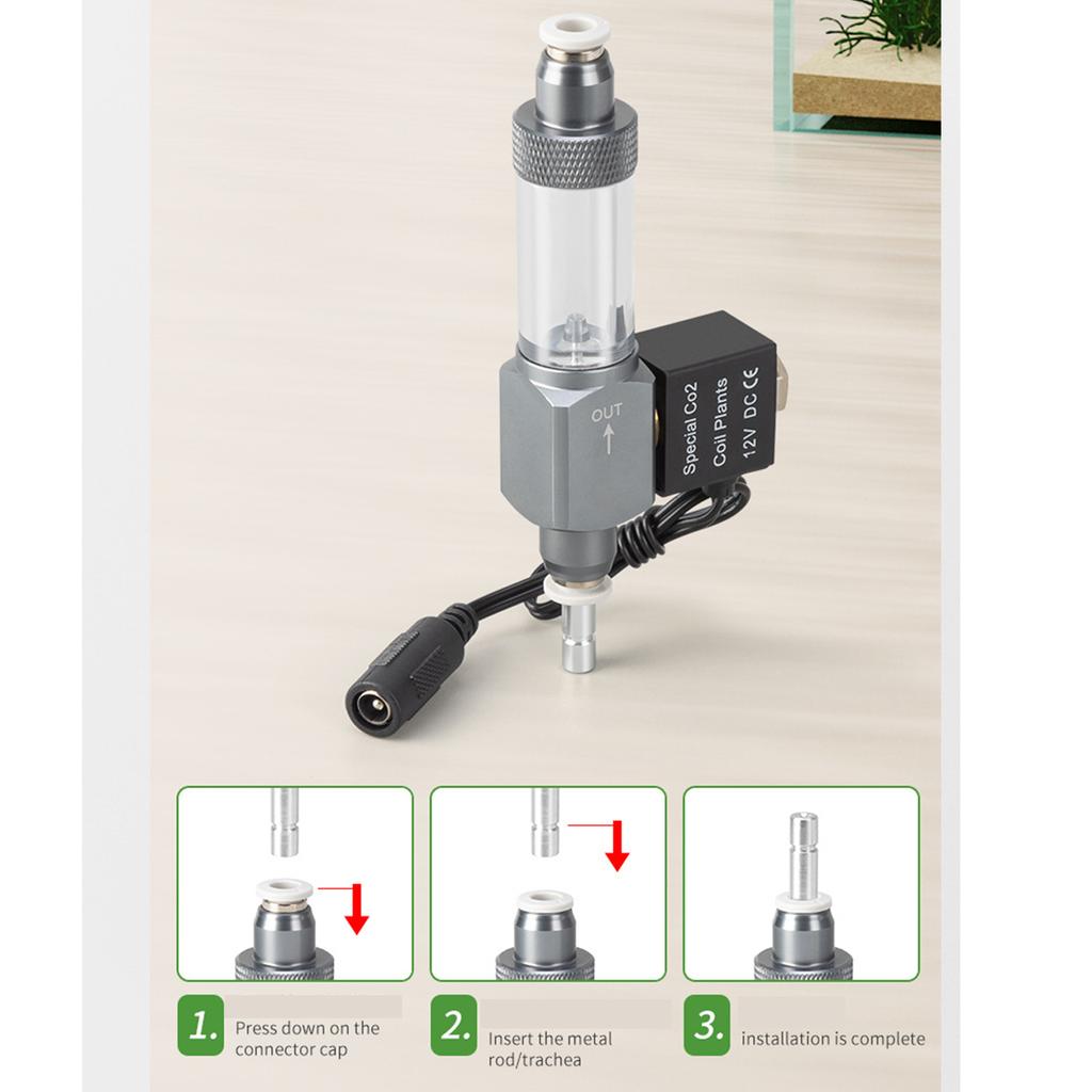 Precision Aquarium CO2 Pressure Regulator Solenoid Valve Quick Connect Bubble Meter Corrosion Resistant Design