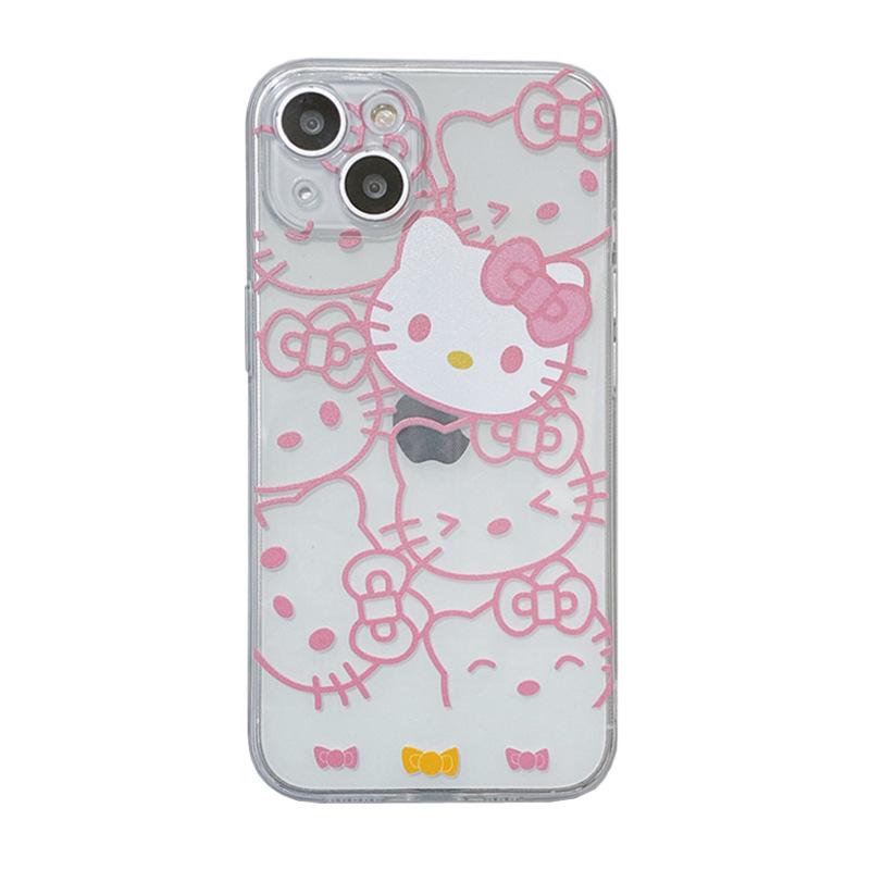Cute Cartoon Kitty Cat for Apple 13 Mobile Phone Case 11 Couple Iphone15promax All-inclusive Anti-drop