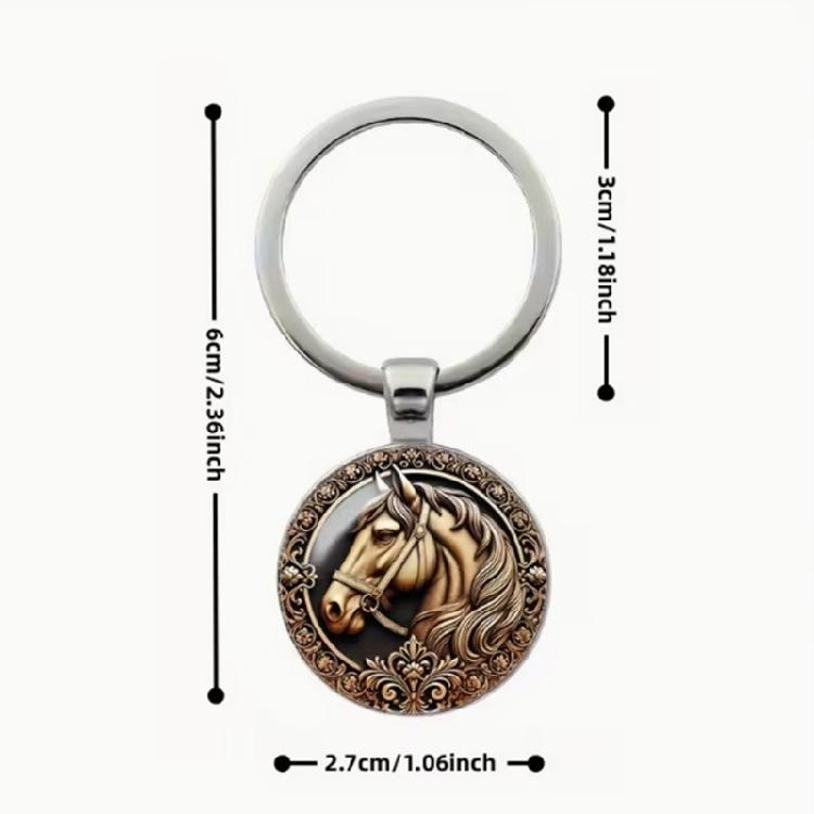 Compact Portable Alloy Horse Head Keychain Easy to Carry Design Convenient Everyday Practical Use