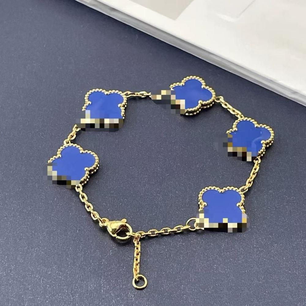 

Браслет из 15-миллиметрового четырехлистного клевера на удачу для женщин, новый модный браслет с боковыми канавками, женский браслет 18 карат, не тускнеющий