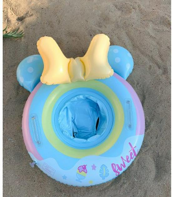 Yellow Sun Protection Baby Swimming Seat Ring - Anti-Rollover Design