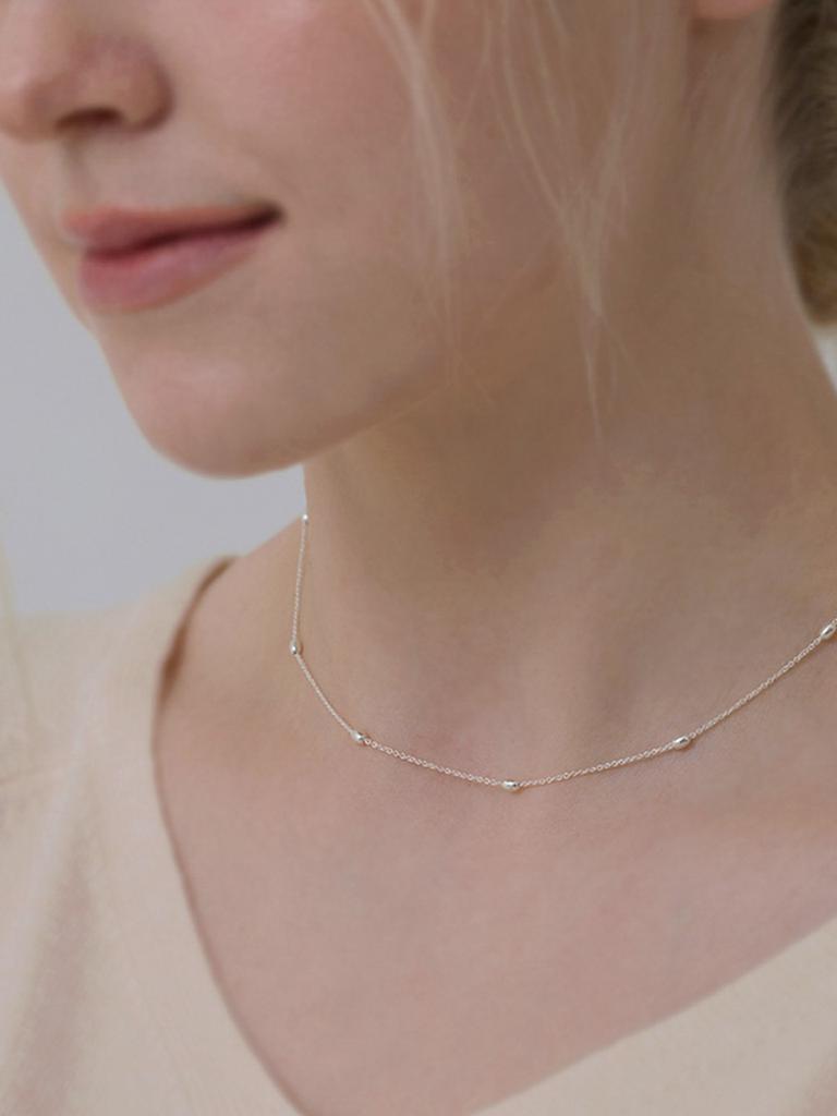 Lucore Silver 925 Tiny Dot Silver Necklace