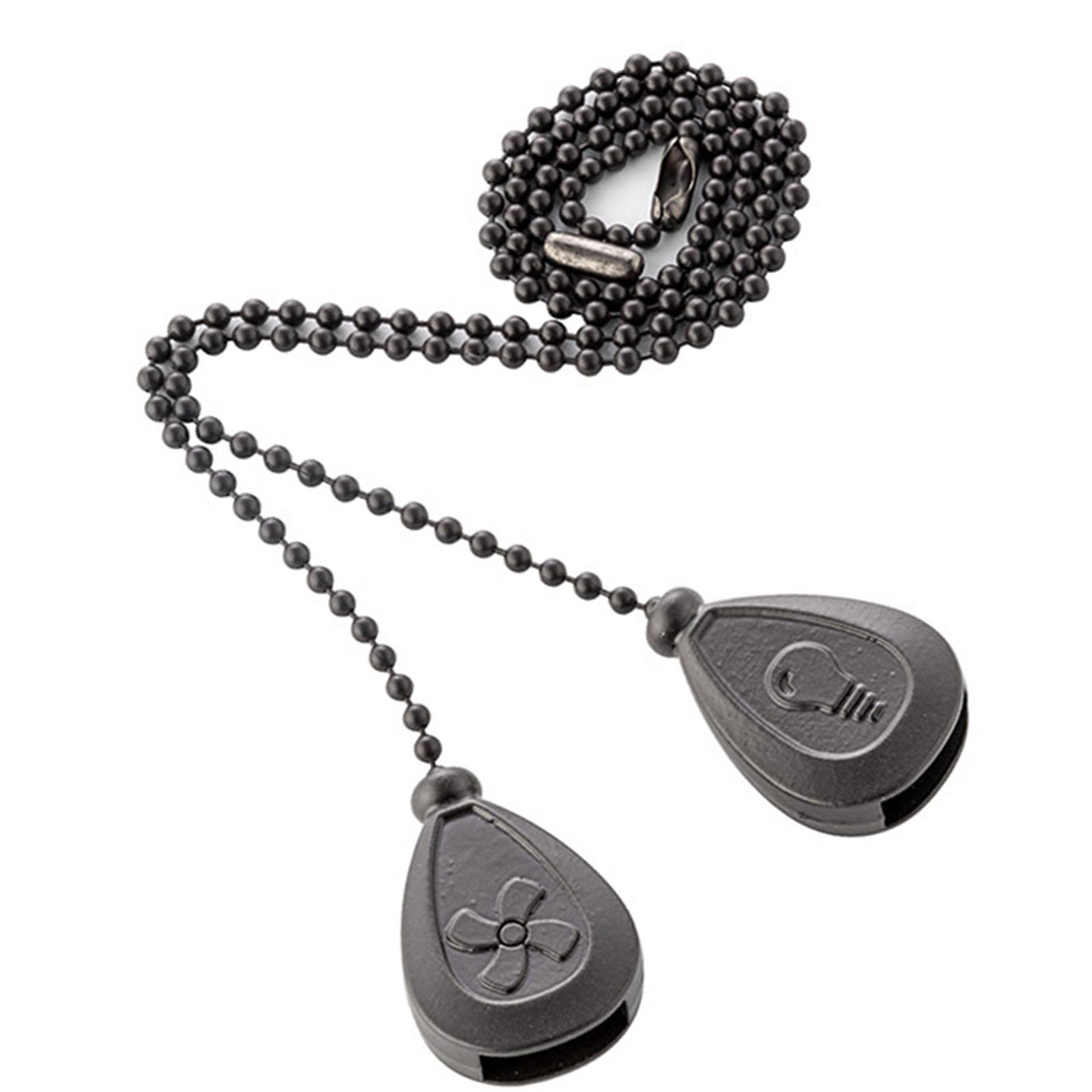 

2 шт. Потолочный вентилятор и удлинители для цепочек для светильников Декоративные подвески с соединителями Элегантный комплект цепочек для потолочных вентиляторов чёрный