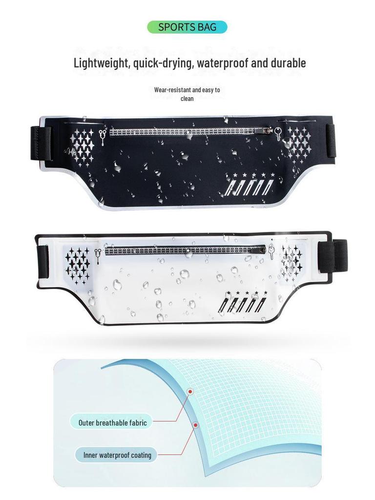 Unisex Waterproof Ultra-Thin Running Waist Bag: Large Capacity, Multi-Function Mobile Phone Holder