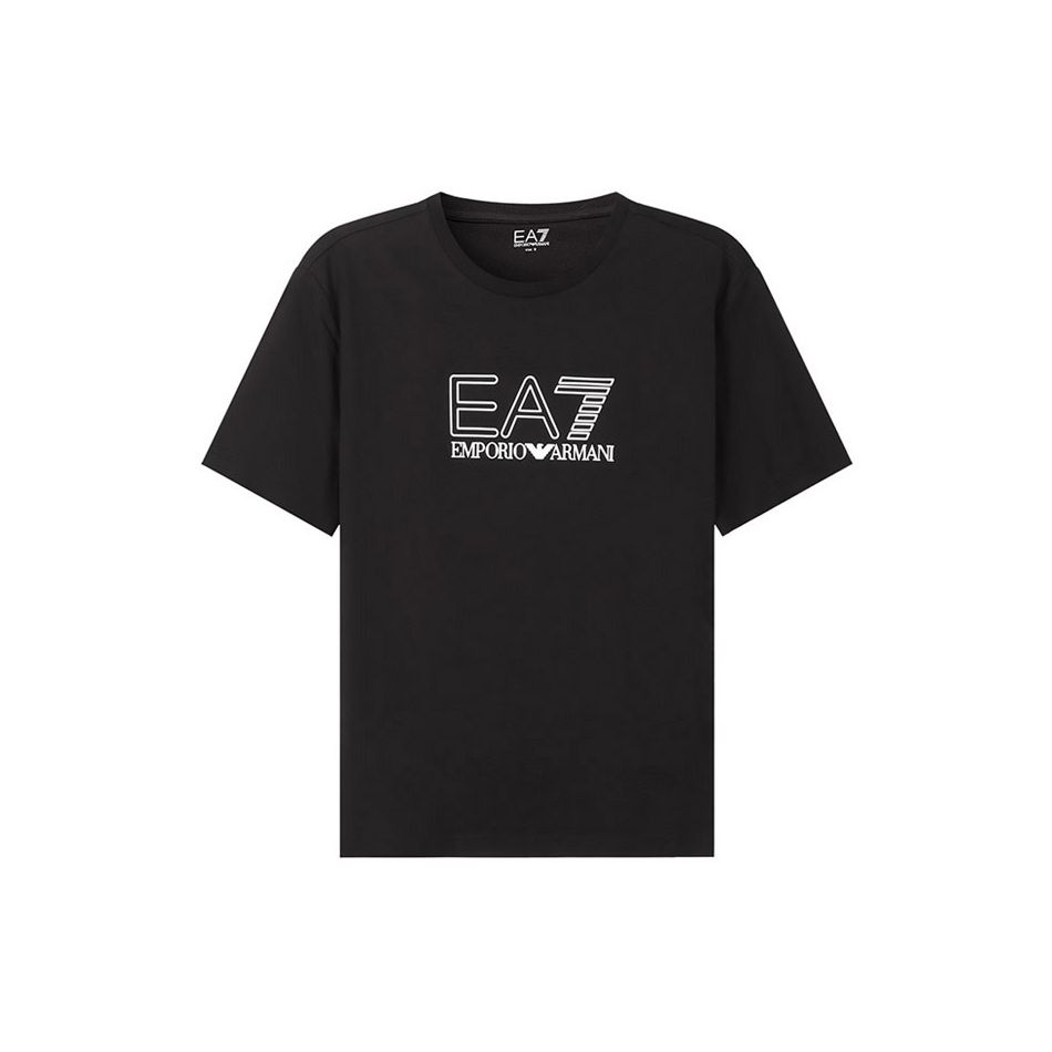 Emporio Armani Ss22 Ea7 Letter Logo Round Neck T-Shirt Men Tops Black 3LPT81-PJM9Z-1200 M