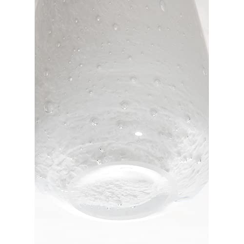 FOYER Flower Vase, White Glass, 10cm H x 7cm W, 2c00025WH