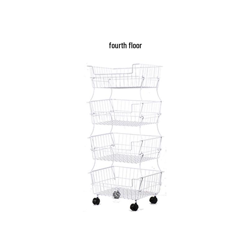 Compact Kitchen Trolley: Multi-Layer Detachable Storage Rack for Fruits, Vegetables, Snacks - Ideal for Living Room or Bedroom.