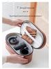 Elegant Portable Ceramic Tea Set with Wooden Tray: 1 Teapot & 4 Cups for Outdoor Adventures