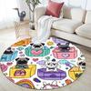Cartoon Dog Pattern Round rug,Carpet Rug for Living Room Bedroom Sofa Playroom Decor,Non-slip Floor Mat,Holiday Gifts and Birthday Gifts.