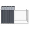 Vidaxl Dog Kennel, With Run, Anthracite, 117X201X123 Cm, Steel