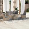 VidaXL Garden Lounge Set with Cushions 6 Pcs Beige Braided Resin 3217359