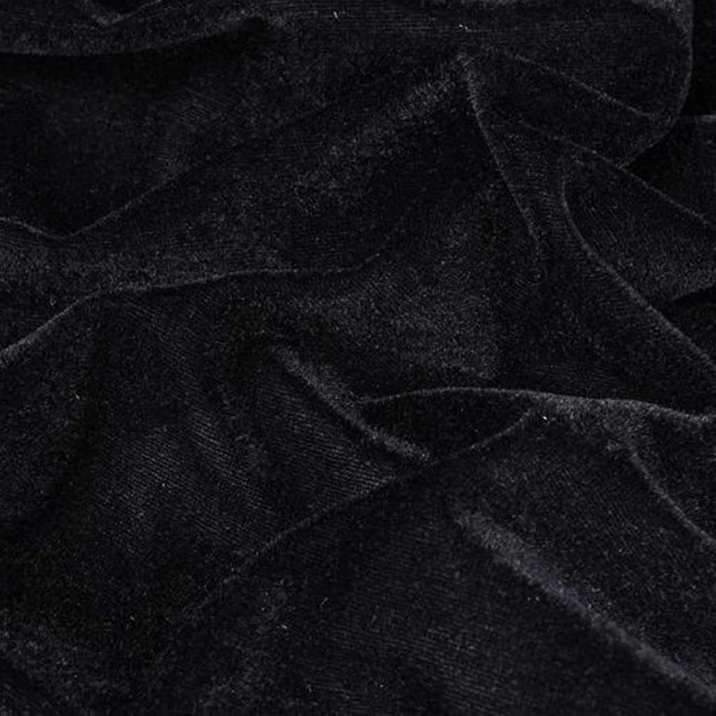 KINOKINO Velour for Handmade and Privacy 160cm x Fabric, 100% Polyester, Velvet, Crafts, DIY, Backdrop, (Black, Approx. 2m)