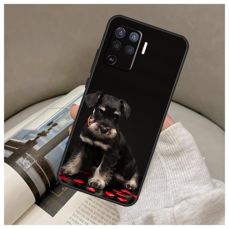 Schnauzer Puppy Dog Case For Oppo A80 A60 A40 A5 Pro A15 A16 A17 A57 A77 A94 A74 A54 A76 A96 A18 A38 A58 A78 A98