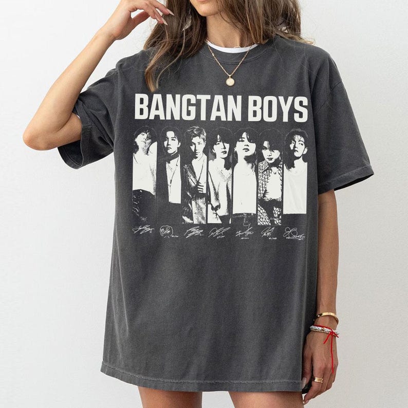 Футболка с подписями участников Bangtan Boys, Футболка BTS World Tour 2026 BT21, Возвращение BTS, Концерт BTS, Подарок Kpop для Army, Фанаты Kpop 4XL