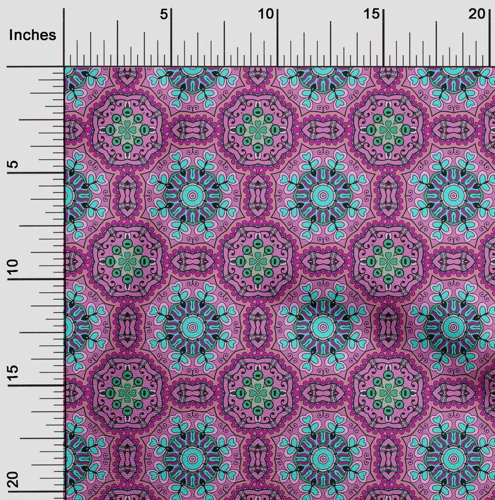 oneOone Cotton Flex Pink Fabric Asian Block Floral Fabric For Sewing Printed Craft Fabric By The Yard 40 Inch