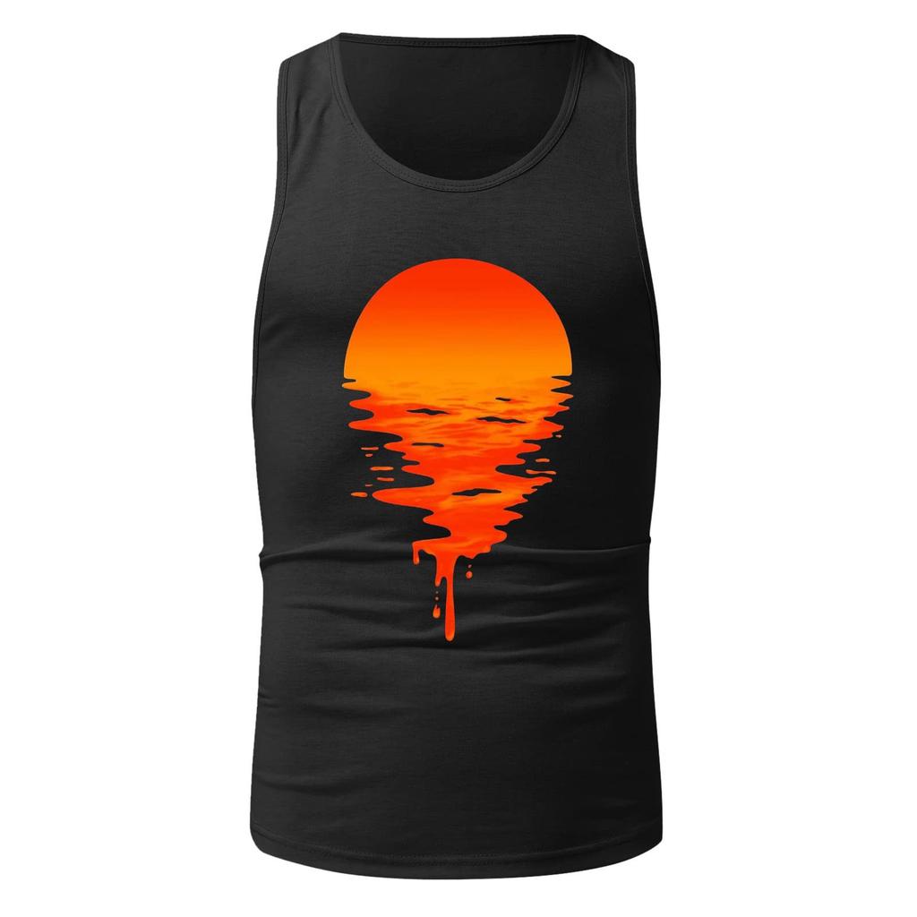 Mens Summer Surf Beach Tank Top Large Size Casual Breathable Sleeveless Top Loose  Print Tank Top Man Shirt