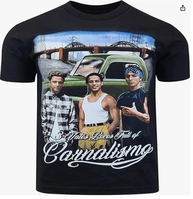 Unisexs Blood In Blood Out 3 Vatos Locos Full Of Carnalismo Movie Shirt S
