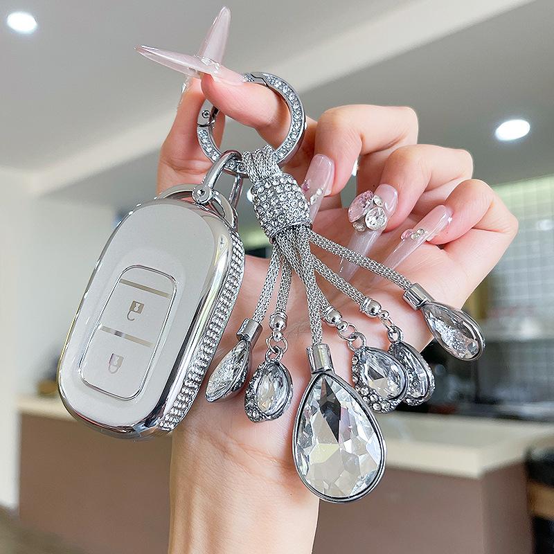 Premium Women's Car Key Case for Honda Accord, Civic, CR-V, Fit, Odyssey, Vezel, Lingpai, and XR-V