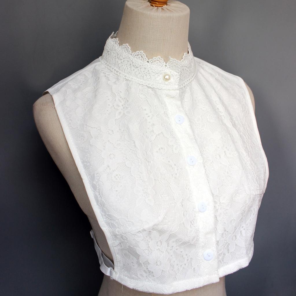 1pc High-Quality Double-Layer Stand Collar Lace Women's Detachable False Collar - Elegant Shirt-Style Decorative High Neck, Suit